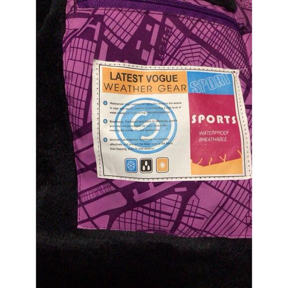 OTU Womens Medium Waterproof Ski Snowboarding Jacket Fleece Hooded Purple - Picture 7 of 9